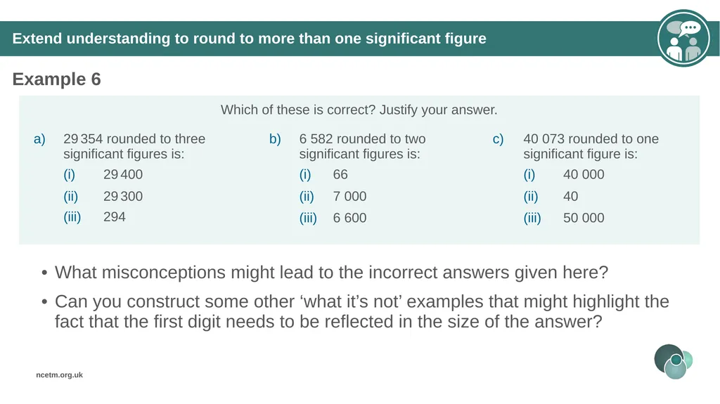 Rounding integers to significant figures (from 1.1 - slide 27 of 47