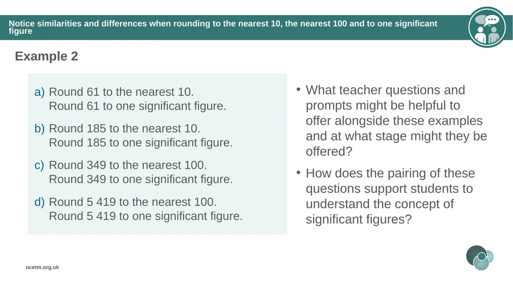 Rounding integers to significant figures (from 1.1 - slide 19 of 47