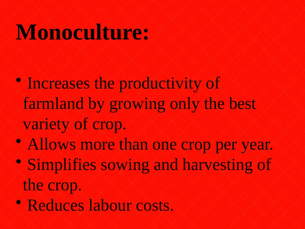Aims: Learn about hedgerows and monocultures from - slide 4 of 14