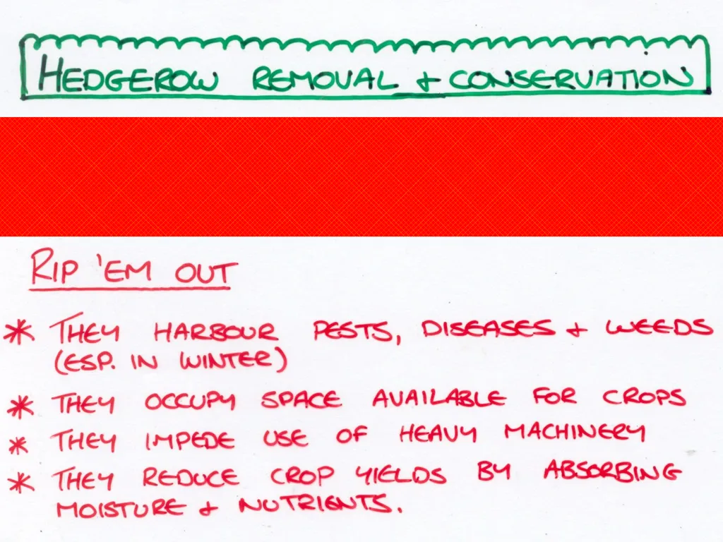 Aims: Learn about hedgerows and monocultures from - slide 9 of 14