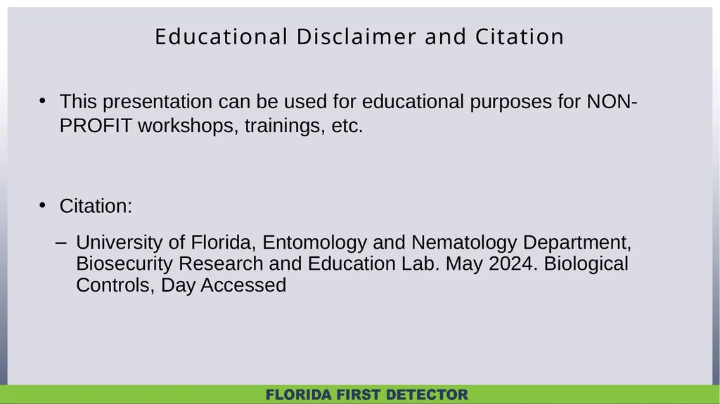Biological Controls Biological control – - slide 21 of 21