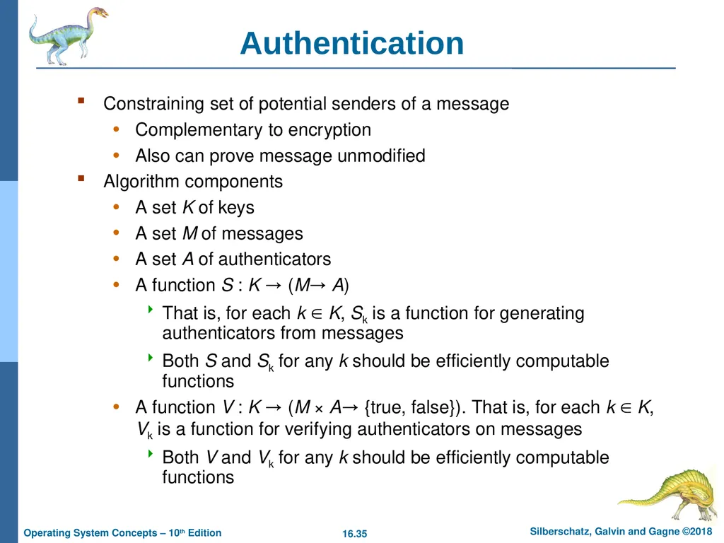 Chapter 16: Security Chapter 16: Security The - slide 35 of 58