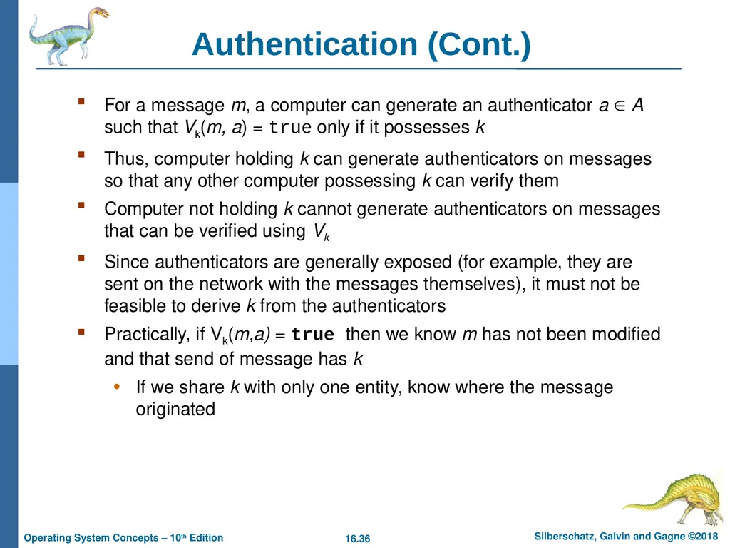 Chapter 16: Security Chapter 16: Security The - slide 36 of 58