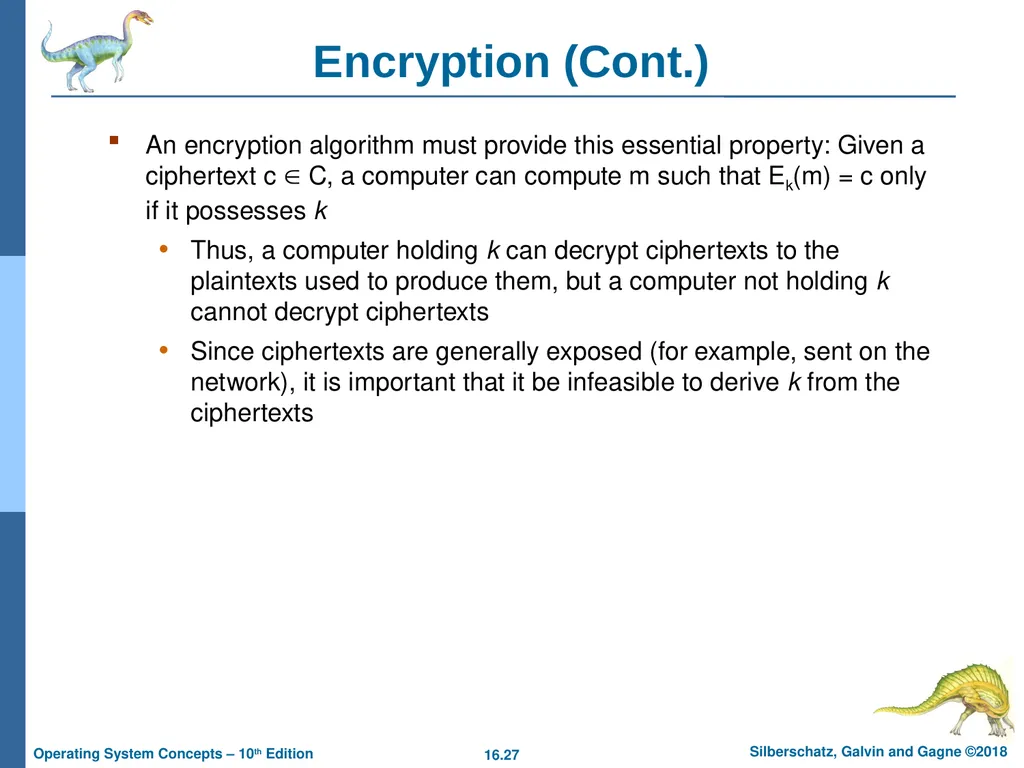 Chapter 16: Security Chapter 16: Security The - slide 27 of 58
