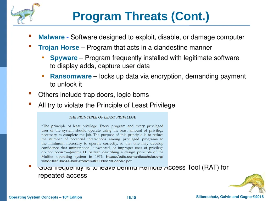 Chapter 16: Security Chapter 16: Security The - slide 10 of 58
