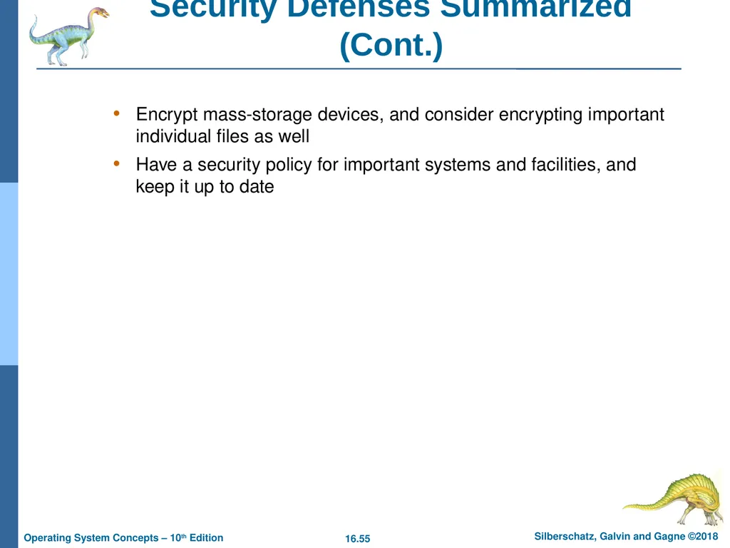 Chapter 16: Security Chapter 16: Security The - slide 55 of 58