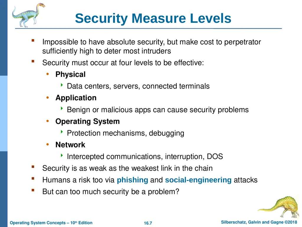 Chapter 16: Security Chapter 16: Security The - slide 7 of 58
