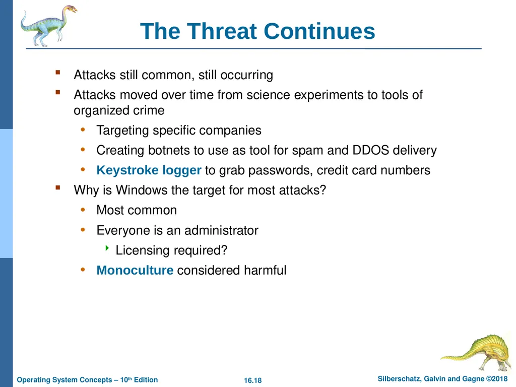 Chapter 16: Security Chapter 16: Security The - slide 18 of 58