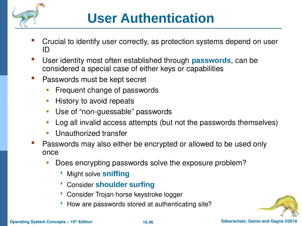 Chapter 16: Security Chapter 16: Security The - slide 46 of 58