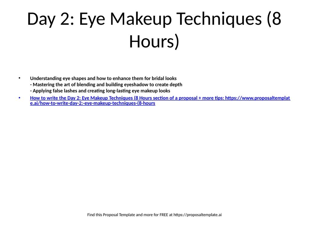 Makeup Training Proposal Template Learn more about - slide 7 of 15