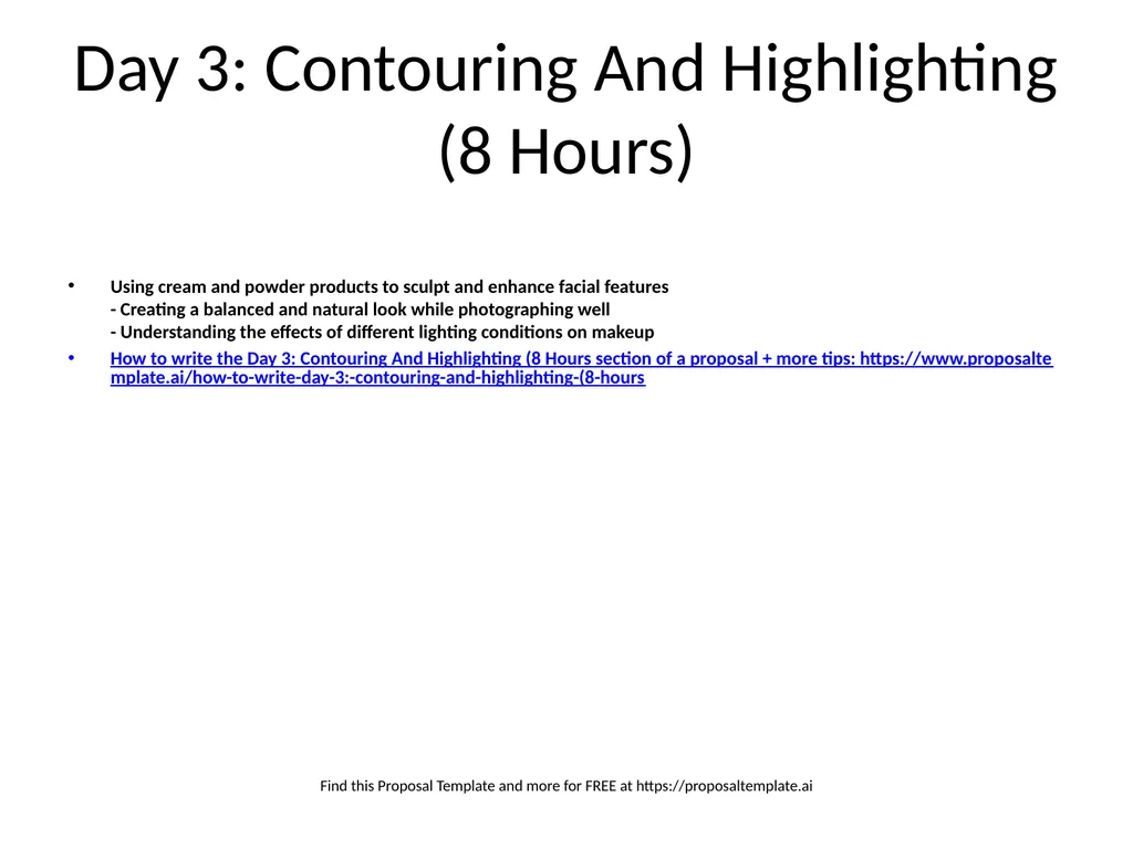 Makeup Training Proposal Template Learn more about - slide 8 of 15