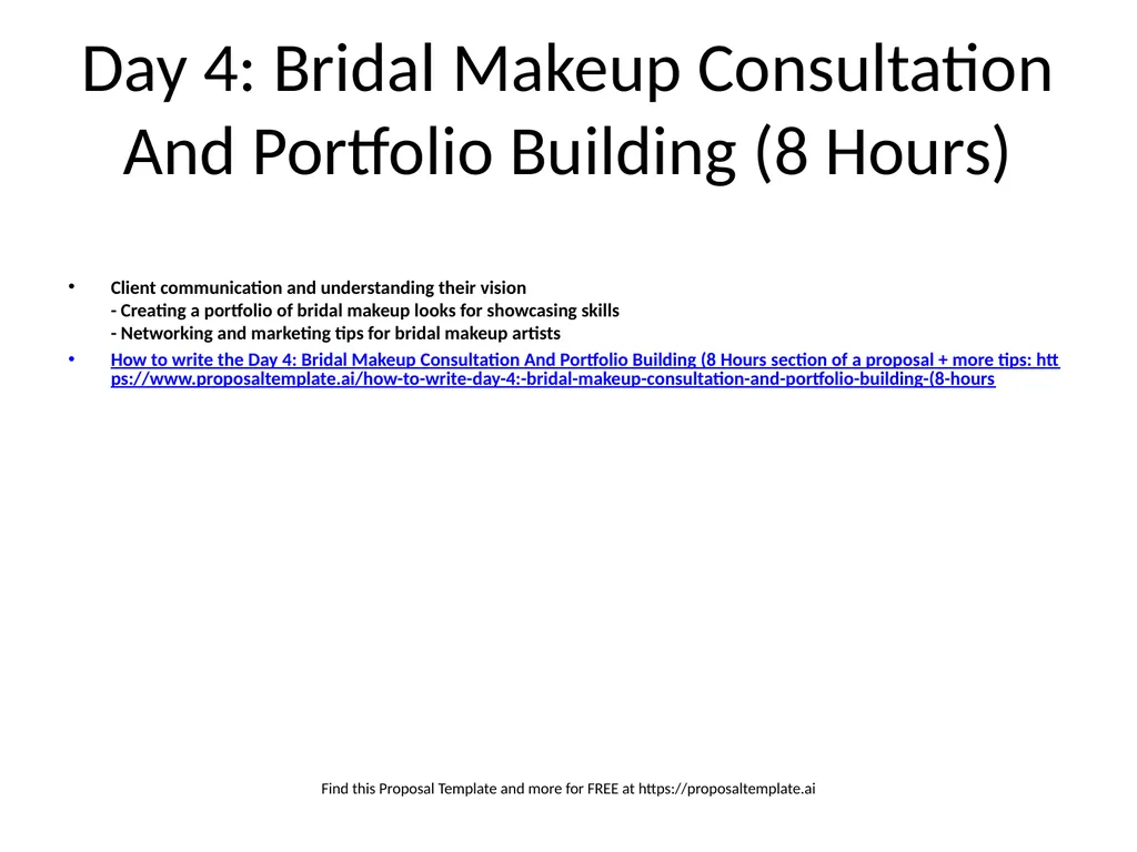 Makeup Training Proposal Template Learn more about - slide 9 of 15