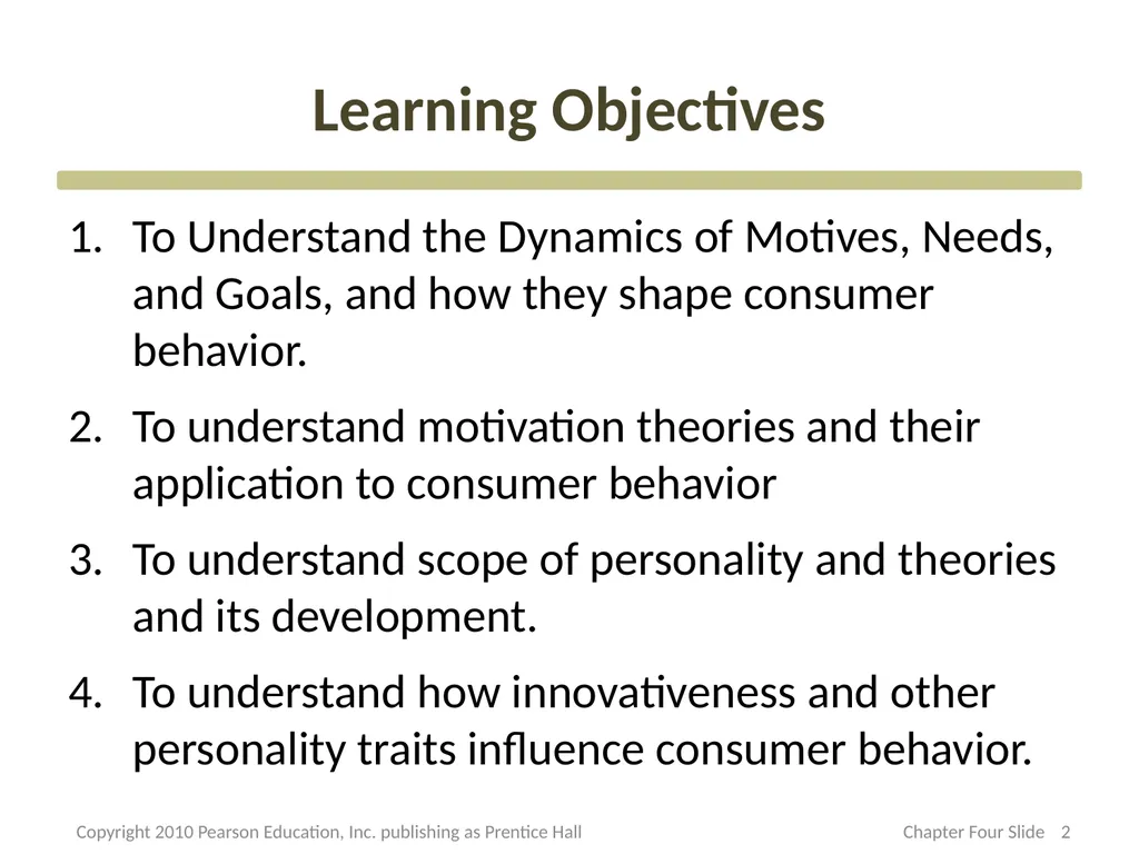 Consumer Motivation and Personality CHAPTER Three - slide 2 of 51