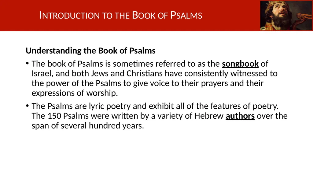 Introduction to the Book of Psalms Understanding - slide 2 of 18