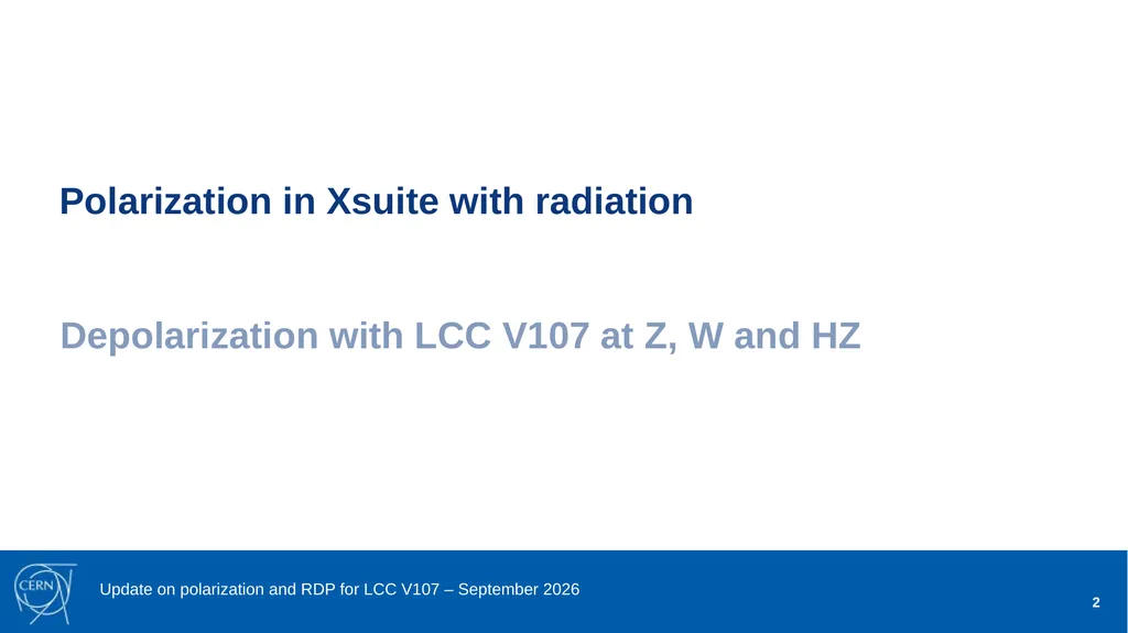 Jorg Wenninger Update on polarization and RDP for - slide 2 of 22