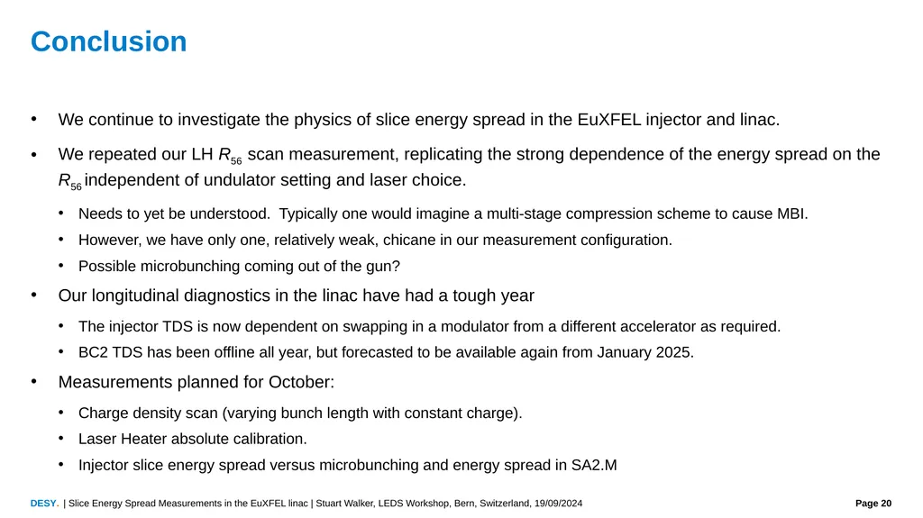 Slice Energy Spread Measurements in the EuXFEL - slide 20 of 23