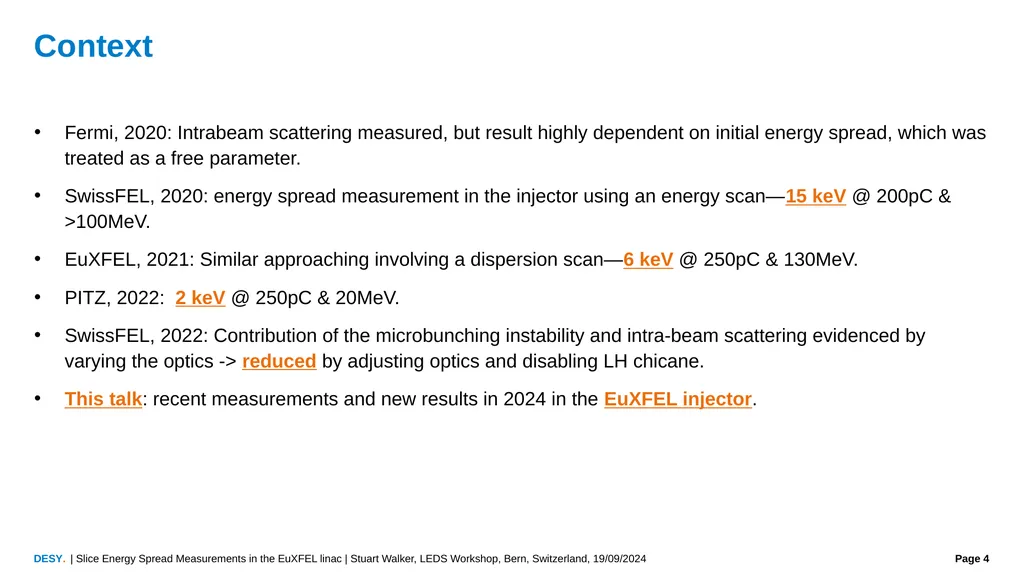 Slice Energy Spread Measurements in the EuXFEL - slide 4 of 23