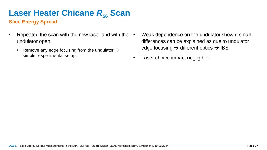 Slice Energy Spread Measurements in the EuXFEL - slide 17 of 23