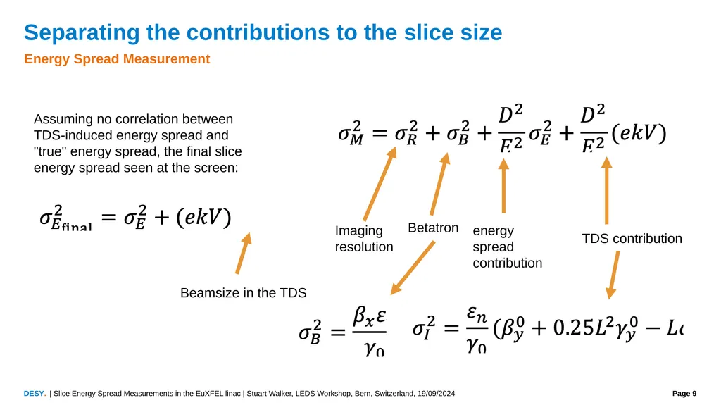Slice Energy Spread Measurements in the EuXFEL - slide 9 of 23