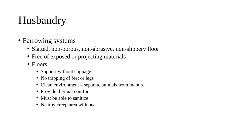 Swine module husbandry and training module Adapted - slide 10 of 29
