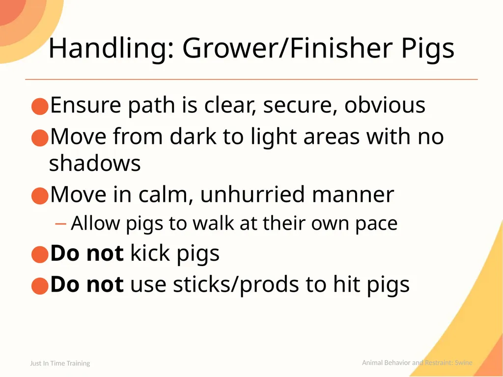 Animal Behavior & Restraint Swine Behavior Just In - slide 10 of 18