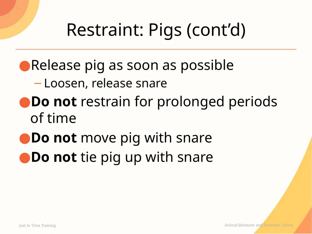 Animal Behavior & Restraint Swine Behavior Just In - slide 17 of 18