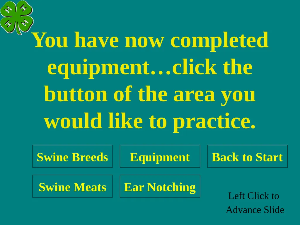 Swine Skillathon Practice Left Click to Advance - slide 105 of 123