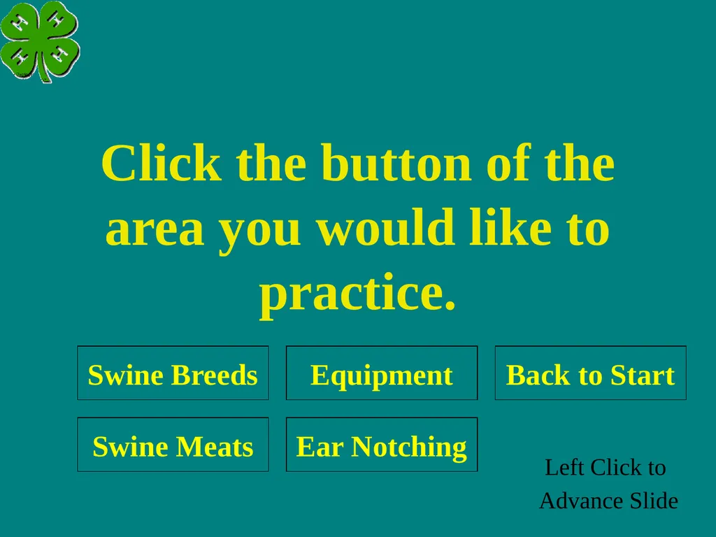 Swine Skillathon Practice Left Click to Advance - slide 3 of 123