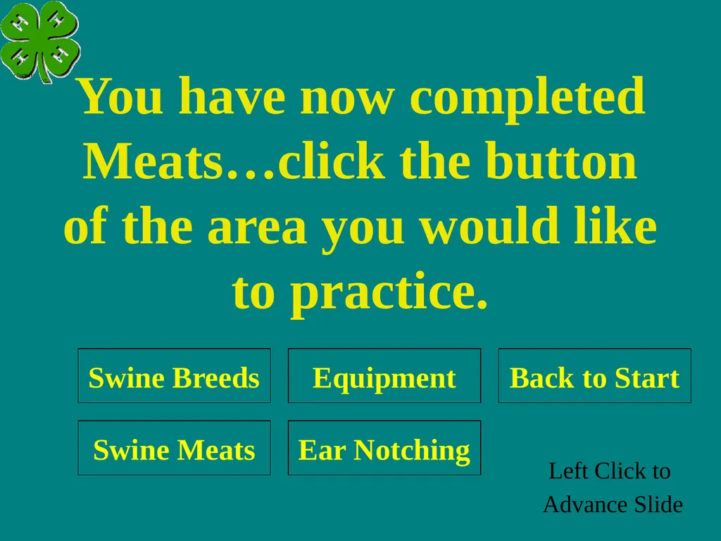 Swine Skillathon Practice Left Click to Advance - slide 78 of 123