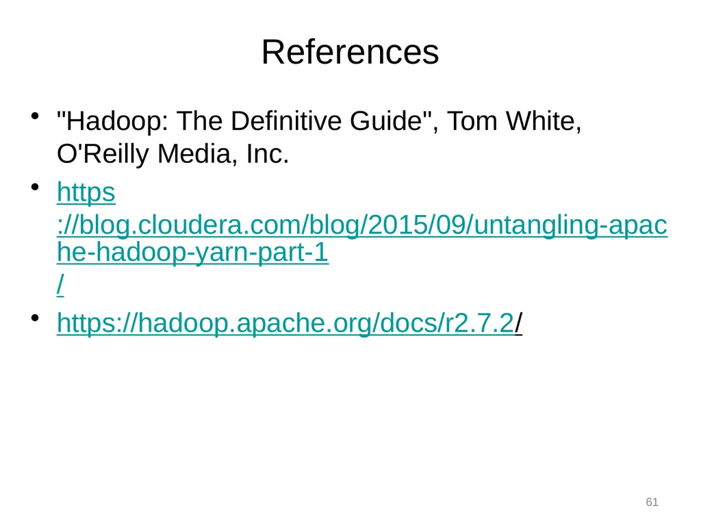 Introduction to Cloud Computing Lecture 4-2 Hadoop - slide 61 of 61