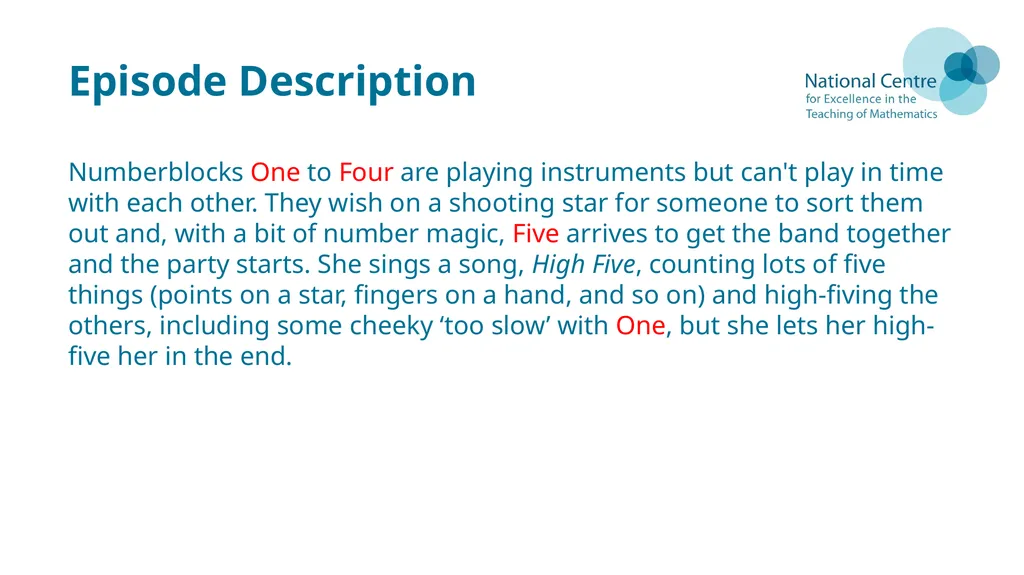 Numberblocks Support Materials Episode 7 Five - slide 3 of 19