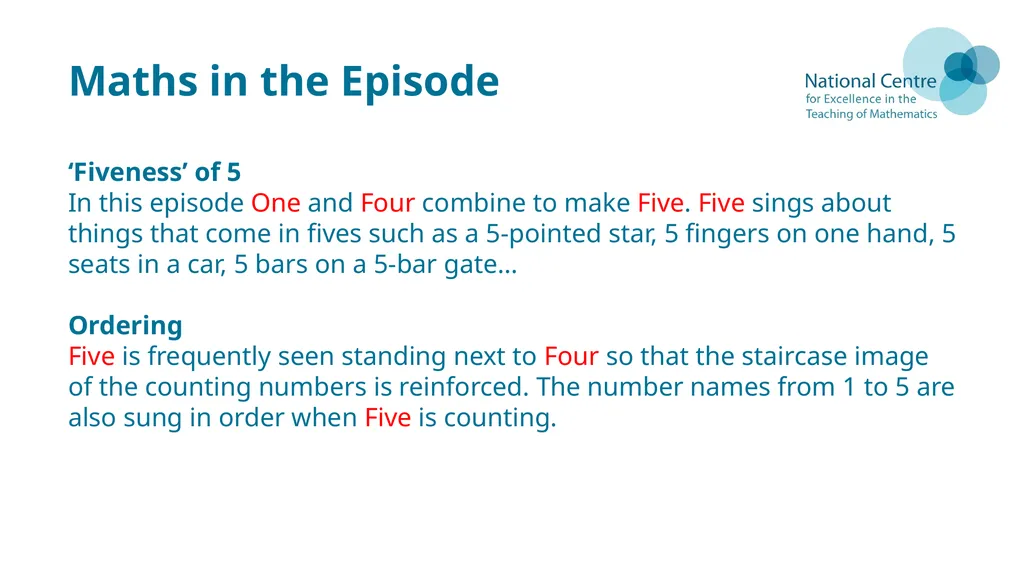 Numberblocks Support Materials Episode 7 Five - slide 4 of 19