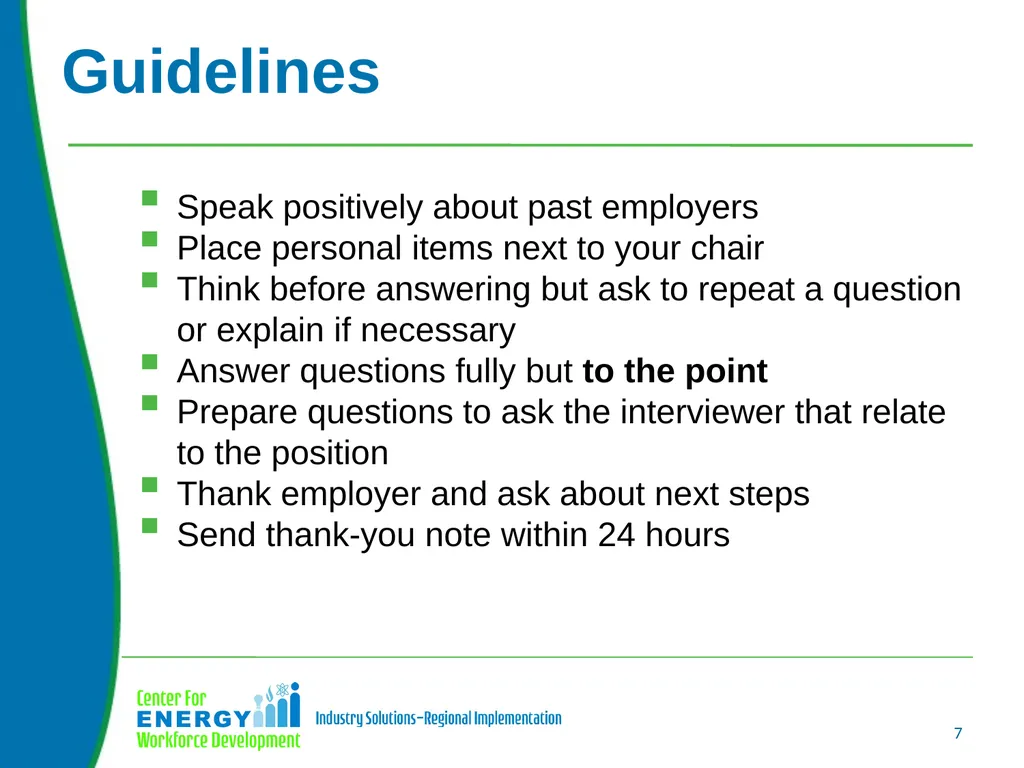 Interviewing Skills Upon completion of this unit - slide 7 of 13