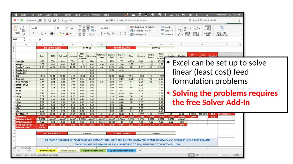 One Page Feed Formulation for Poultry &Pigs etc. - slide 2 of 15