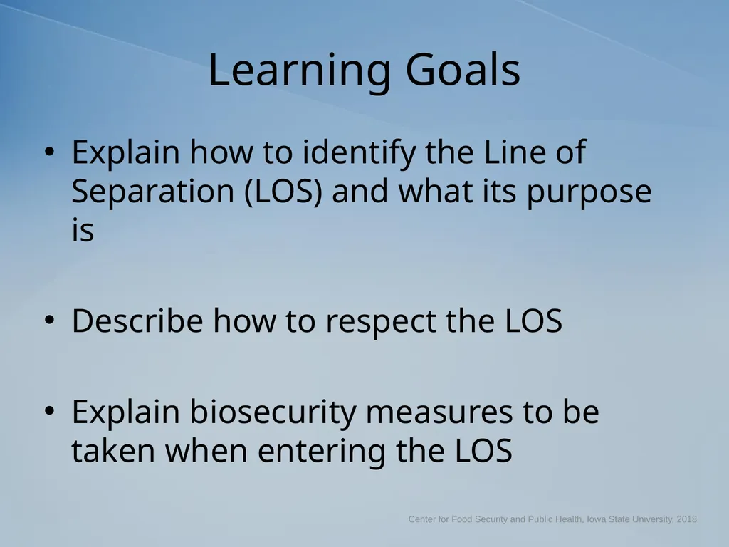Understanding the Line of Separation Biosecurity - slide 2 of 16