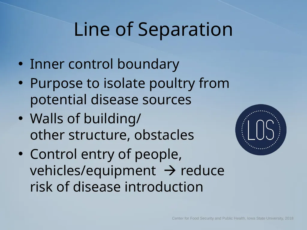 Understanding the Line of Separation Biosecurity - slide 3 of 16