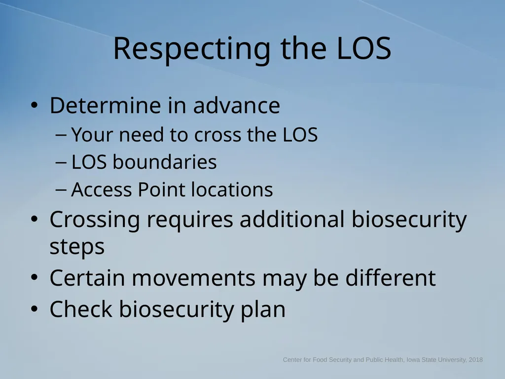 Understanding the Line of Separation Biosecurity - slide 8 of 16