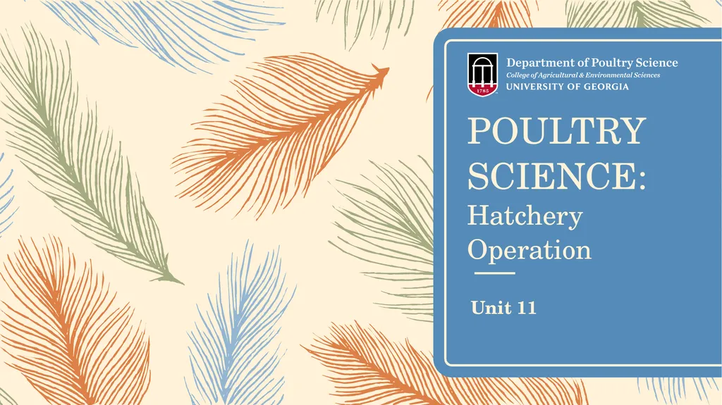 POULTRY SCIENCE: Hatchery Operation Unit 11 - slide 1 of 31