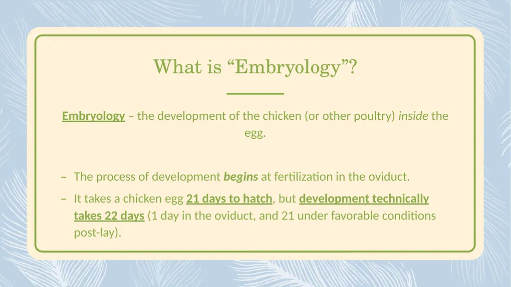POULTRY SCIENCE: Hatchery Operation Unit 11 - slide 12 of 31