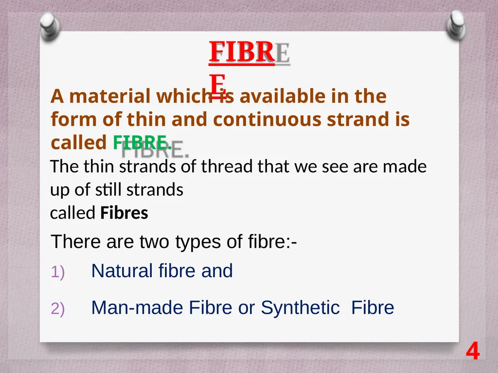 SCIENCE Chapter: 3 FIBRE TO FABRIC Class VII NK - slide 4 of 41