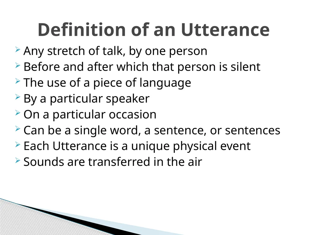 Semantics Unit 2 Sentences, Utterances, - slide 2 of 9