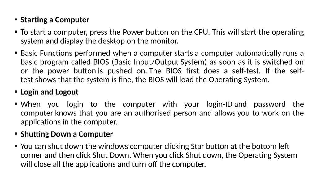 PART A 4. ICT Skills Basic Computer Operations ICT - slide 3 of 12