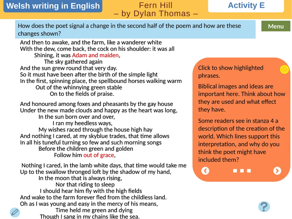 Choose a task Choose a task based on the poem. - slide 7 of 8