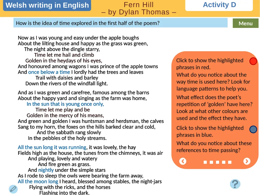 Choose a task Choose a task based on the poem. - slide 6 of 8