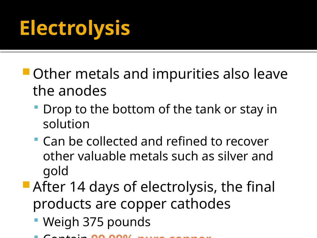 Copper Mining and Processing Learning Objectives - slide 85 of 87