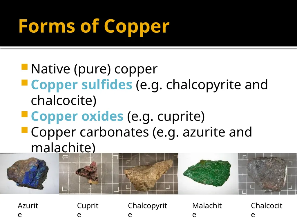 Copper Mining and Processing Learning Objectives - slide 6 of 87