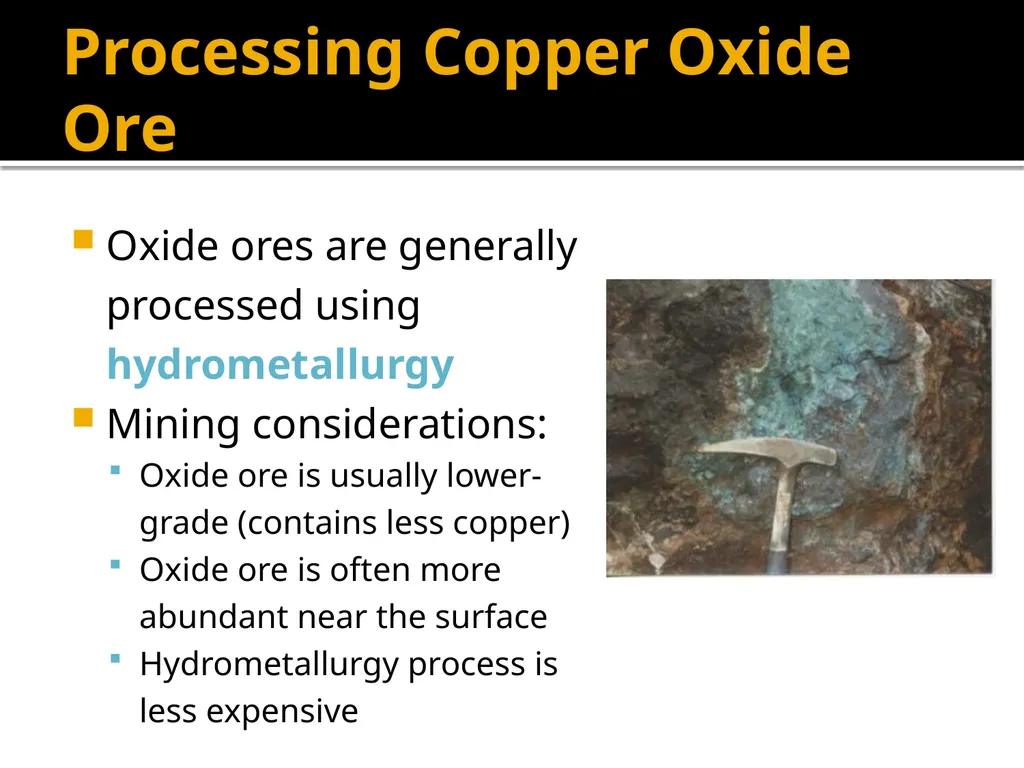 Copper Mining and Processing Learning Objectives - slide 66 of 87