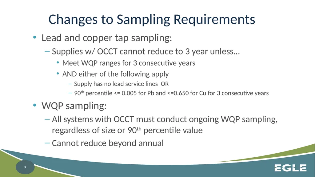 Michigan Revised Lead and Copper Rule CWS - slide 9 of 26