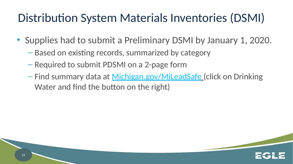 Michigan Revised Lead and Copper Rule CWS - slide 15 of 26